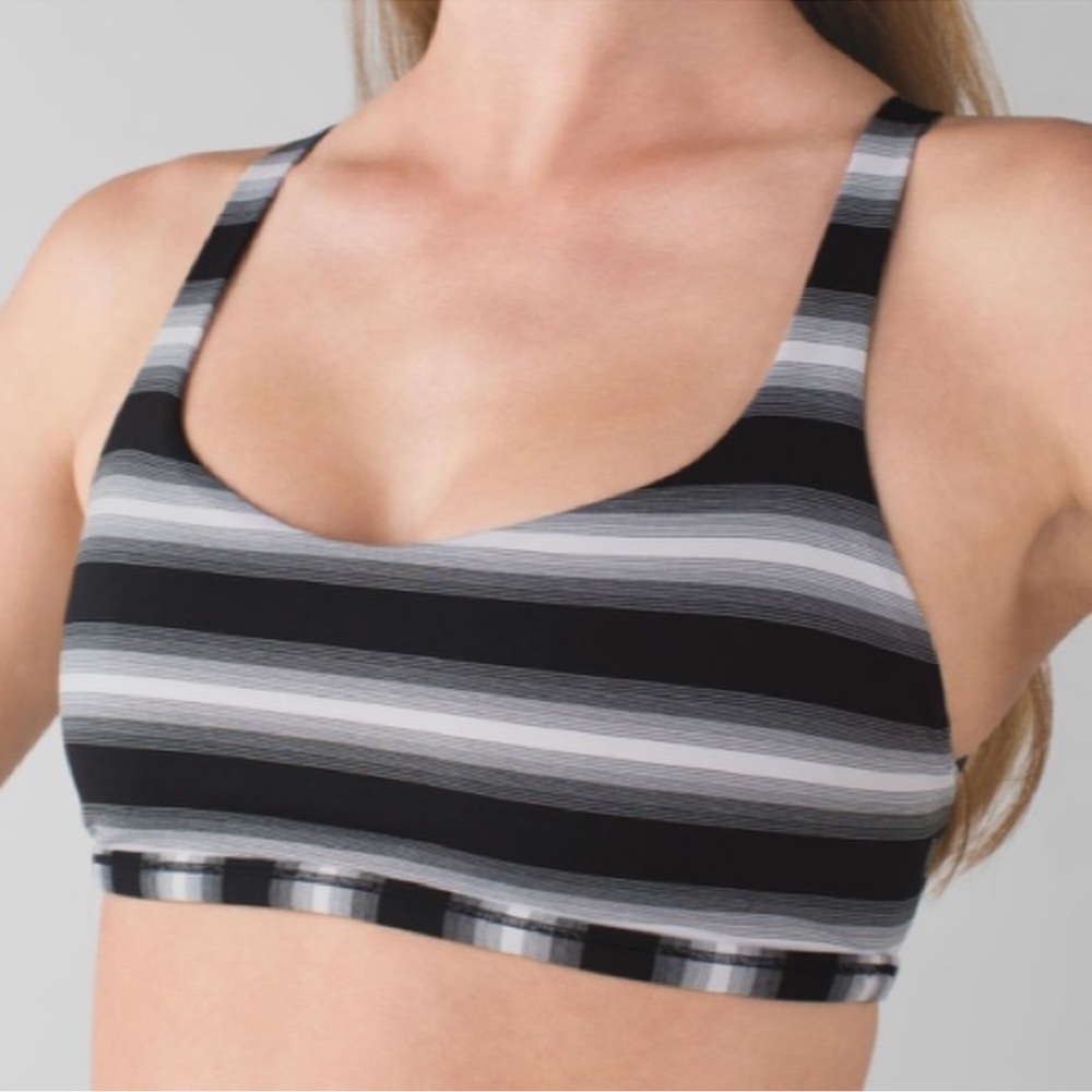 Lululemon Black and Gray Strappy Sports Bra